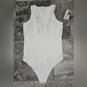 Joyspun Women's Seamless Slimming High Neck Bodysuit In White XXXL NWT